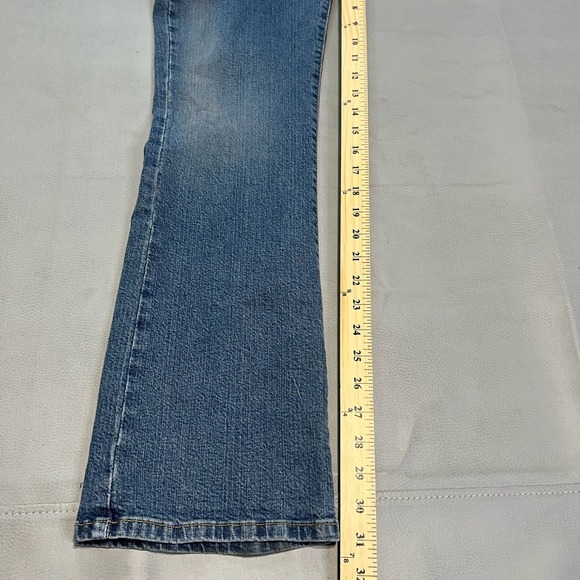 VTG Y2K Levis 518 Superlow‎ Boot Blue Jean Women Wide Leg 10/9M/30x31 Flare-3812 - Picture 6 of 11